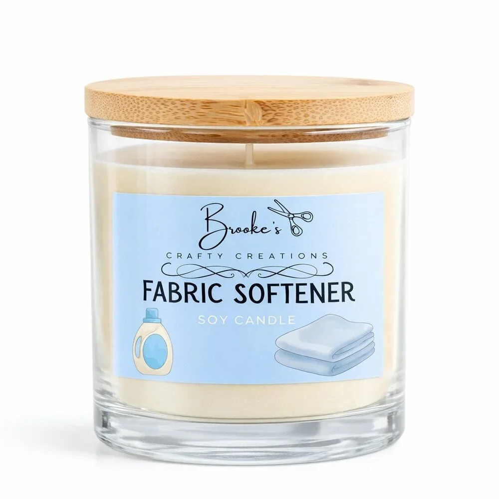 Fabric Softener Soy Candle – Fresh Laundry Scent | 10oz 100% Coconut Soy Wax